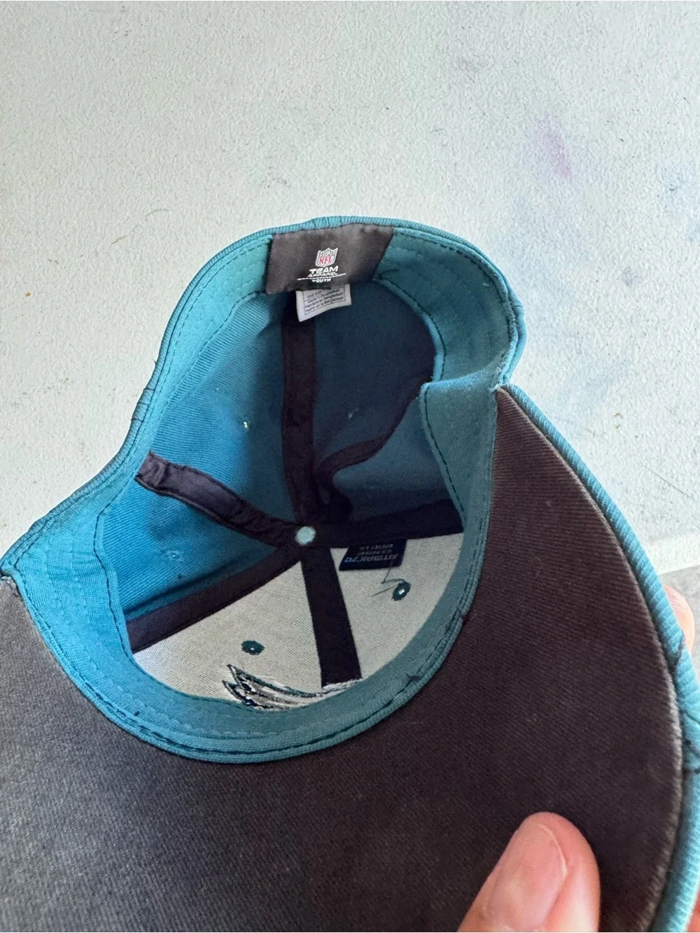NFL Teal Youth Football Cap with Embroidered Eagles Logo